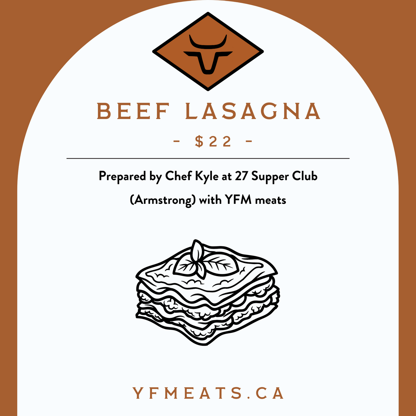 Beef Lasagna made by Chef Kyle Shore using local YFM ground beef