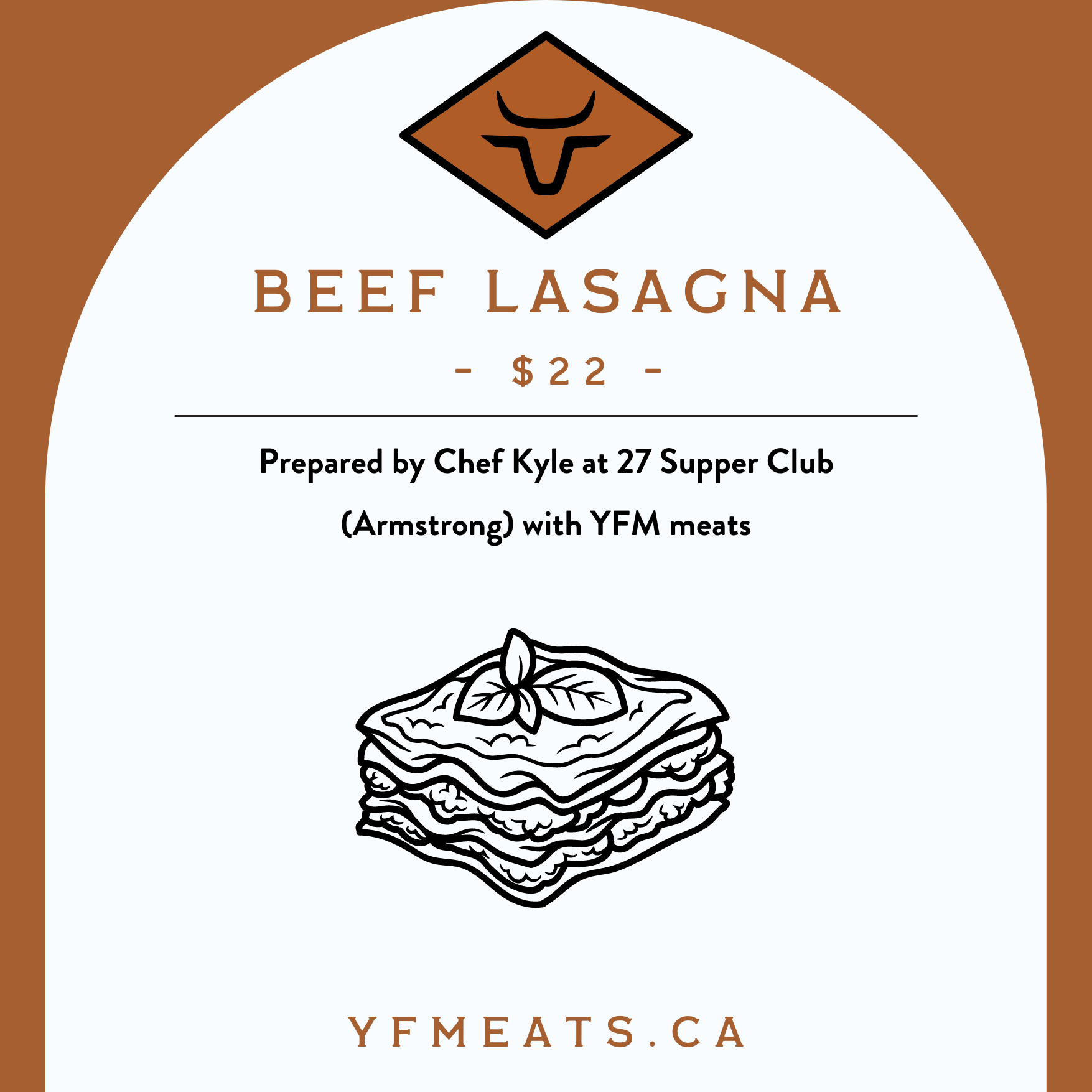 Beef Lasagna made by Chef Kyle Shore using local YFM ground beef