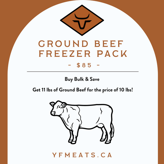 Freshly packaged ground beef in a freezer pack from Yankee Flats Meats, ideal for meal preparation and convenience