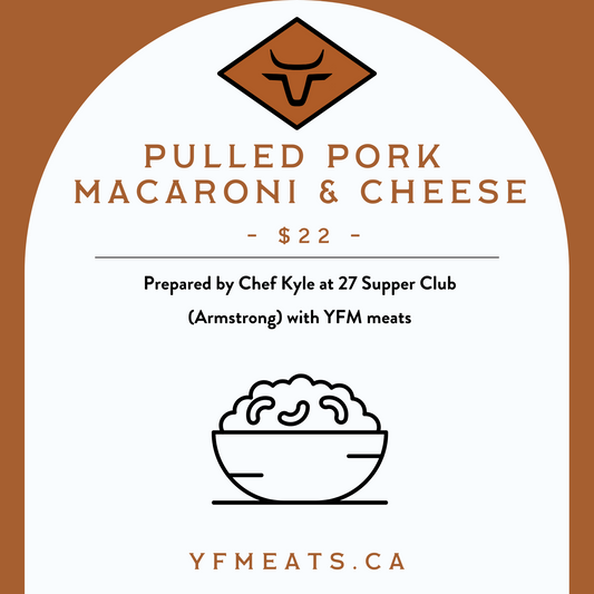 Pulled Pork Macaroni & Cheese made by Chef Kyle Shore using local YFM pork