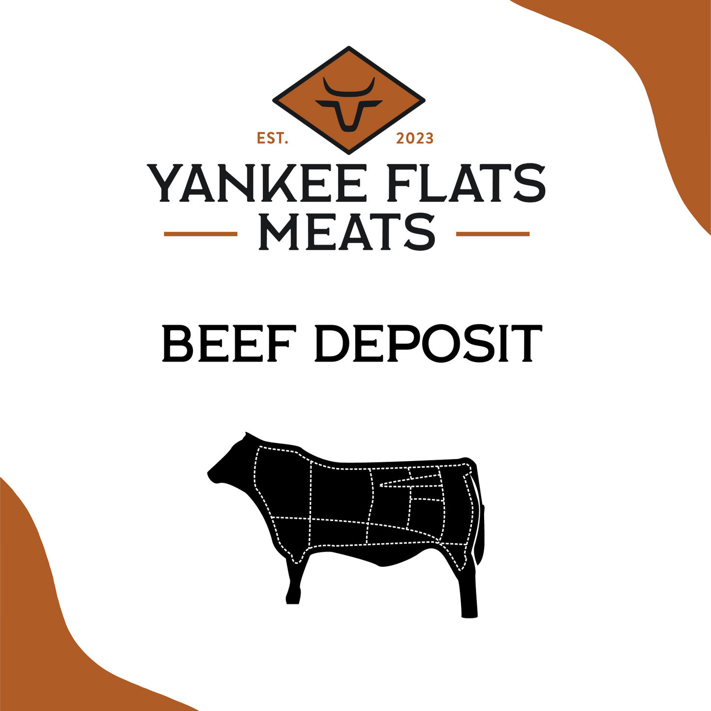 Beef deposit at Yankee Flats Meats with high-quality beef cuts ready for reservation